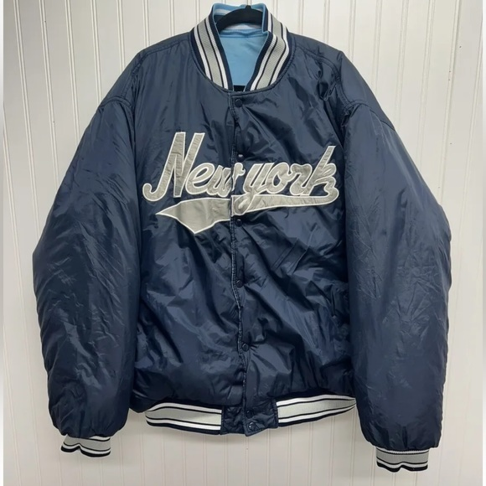 Vintage rare unique New York North Carolina  DDC nylon puffer reversible sz 3XL‎